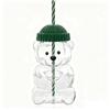 For New Starbucks Christmas Limited Edition Bear Hat Coffee Straw Cup Transparent And Lovely Style Portable Christmas Gift