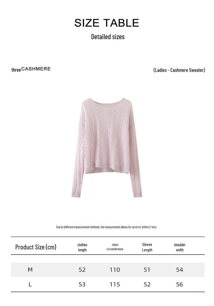 2025 Autumn/Winter Round Neck Cashmere Hollow Knit Cardigan - Women's Plus Size, Loose Fit, Versatile & Lazy Style Sweater