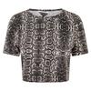 Womens/Ladies Snake Print Crop T-Shirt