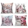45X45Cm Countryside Christmas Theme Pillowcase Bedroom Cushion Cover 100% Polyester Living Room Cushion Pillowcase Home Decor