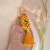 Macrame Eye Keychain Handcrafted Boho Woven Tassel Bag Charm Ethnic Style Key Ring for Travel Souvenir Car Key Pendant