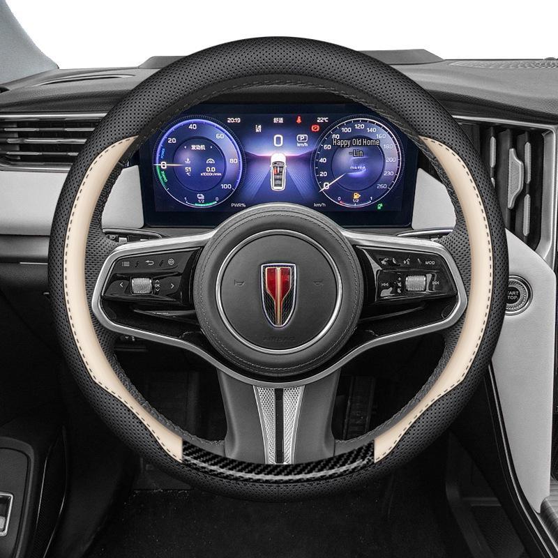 Nappaleder-Lenkradabdeckung für Hongqi HS7/E-HS9/HQ9 PHEV - Ultradünn, Rutschfest, Schweißbeständig.