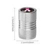 Air Caps For Car Tires 4PCS Aluminum Alloy Pink Ribbon Auto Wheel Air Valve Cap Tire Valve Cover For Cars Trucks Motorcycles