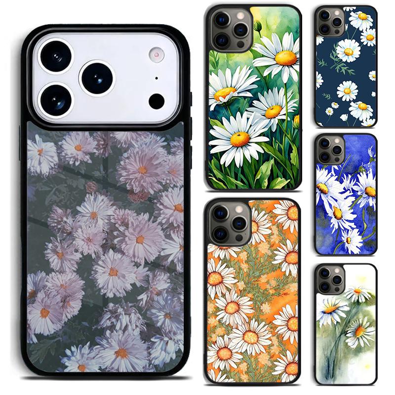 Daisy Watercolor Phone Case For iPhone 17 16 15 14 13 12 11 Pro Max Plus 17Air Soft Silicone Cover