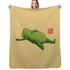 Yoga Frog Mood Throw Blanket Warm Napping Blanket for Office Couch Bed