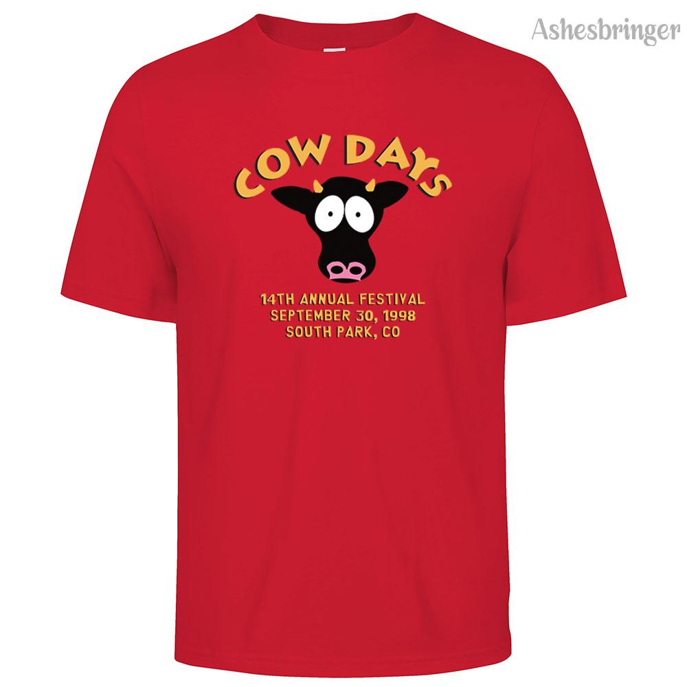 Funny Anime South Park Cow Day Graphic Printed Cotton Men's T-Shirt Loose Casual Street Style For Men and Women