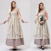 Chic Lace Long Gown With Hood And Accessories For Halloween Female Costume