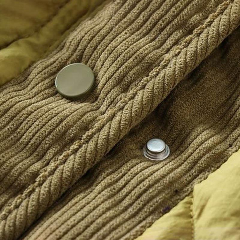 Kabát pro ženy Bavlna Zimní Zesílený Jednobarevný Oversize Dvouvrstvý Větruodolný Neformální Péřová Bunda