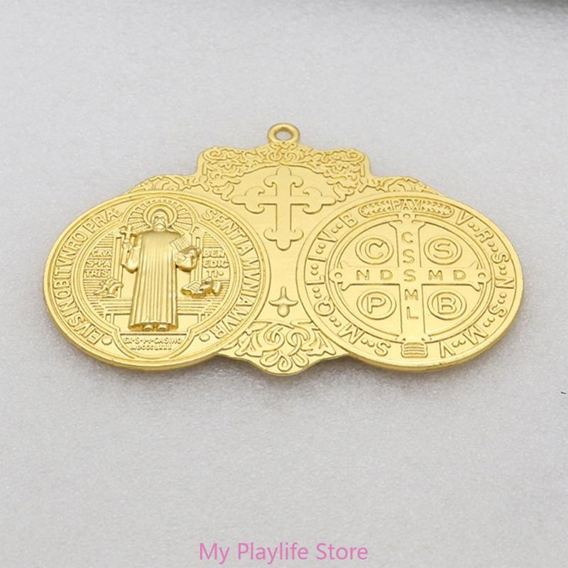 Christian Crosses Hanging Ornament Unique Religious Antiqued Metal Keychain Pendant Decoration for Prayer Necklace Charm