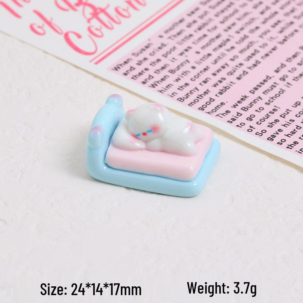 3D Lying Cat DIY Hair Clip Kit - Cream Glue & Resin Accessories