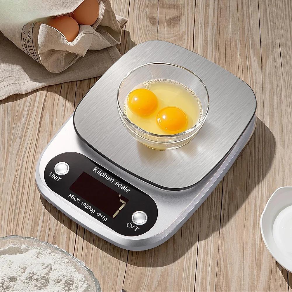 Fodwet 5Kg/0.1G Digital Kitchen Scale, Stainless Steel Food Scale with Lcd and Zero for Baking, Cooking and Meal Preparation