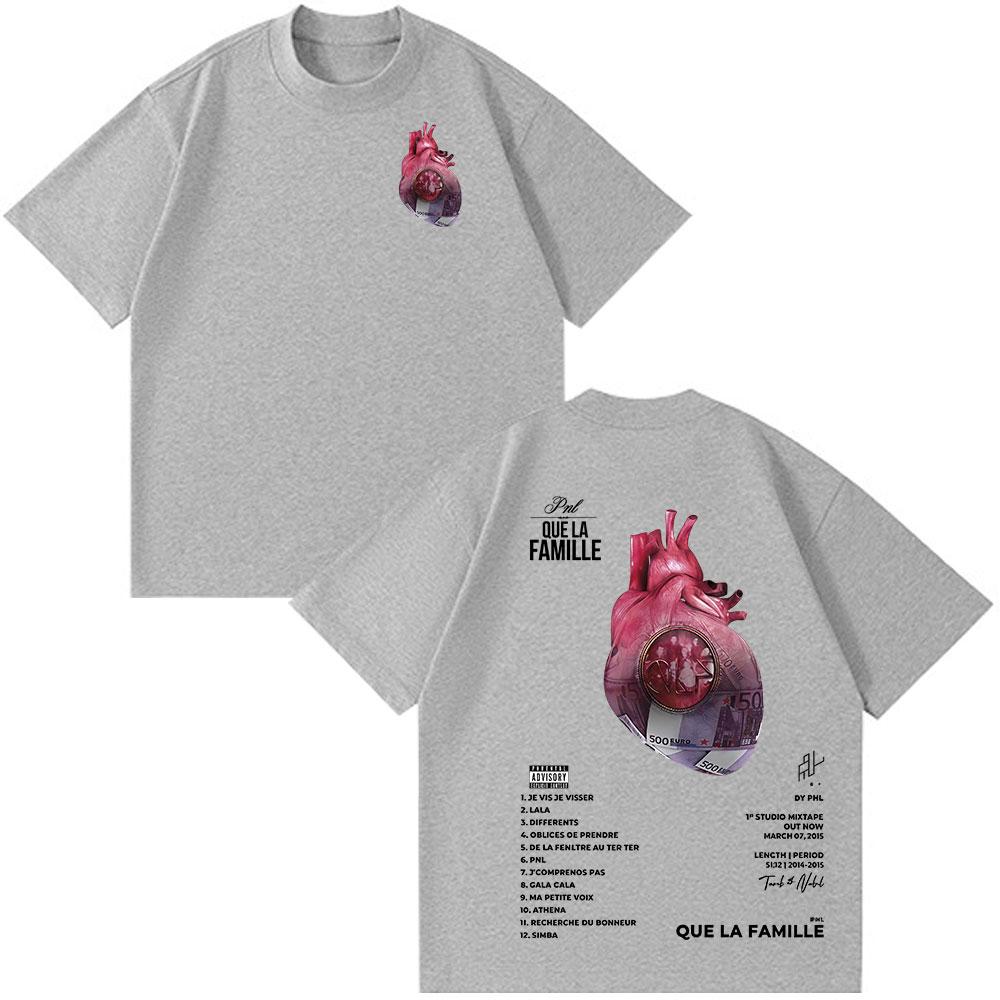 Francouzský rapper PNL Que La Famille Le Monde Chico tričko pánské dámské hip hopová móda trička s krátkým rukávem bavlněná trička s kulatým výstřihem