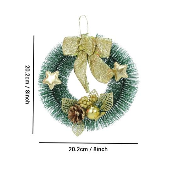 Christmas Wreaths for Front Door Decoration Entrance Table Tree Wall Door Hanging Ornaments Xmas Artificial Pine Garland Set of 2 Items for Home