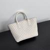 Woven Leather Tote Bag Women Medium Crossbody Handbag Daily Use