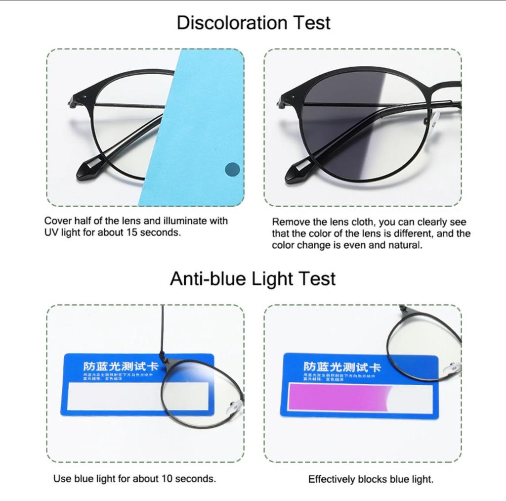 Pochromic Anti Blue Light  Eye Glasses Men Women Round Squre Optical Eyewear Frame Computer Glasses Sunglasses UV400