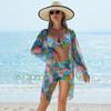 Fashion high-end sexy European and American bikini BIKINI three-piece women's swimsuit multi-color printed women's swimsuit