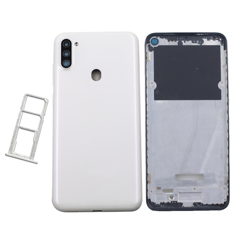 Middle Frame For Samsung Galaxy A11 A115F A115F/DS Housing Middle Frame Battery Cover Back Panel Rear  With SIM Card Tray