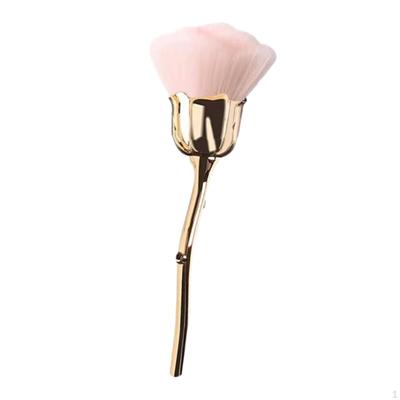 Face Blush Brush Makeup Tool Compact Lightweight Soft Rose Shape Loose Powder