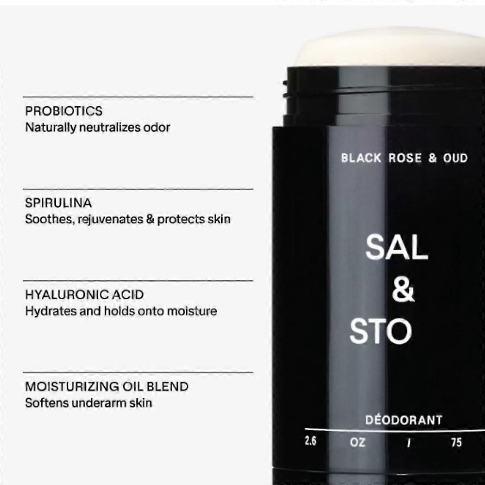 Salt Stone Unisex Extra Strength Deodorant with Black Rose Oud Fragrance, Ideal for Long-Lasting Freshness