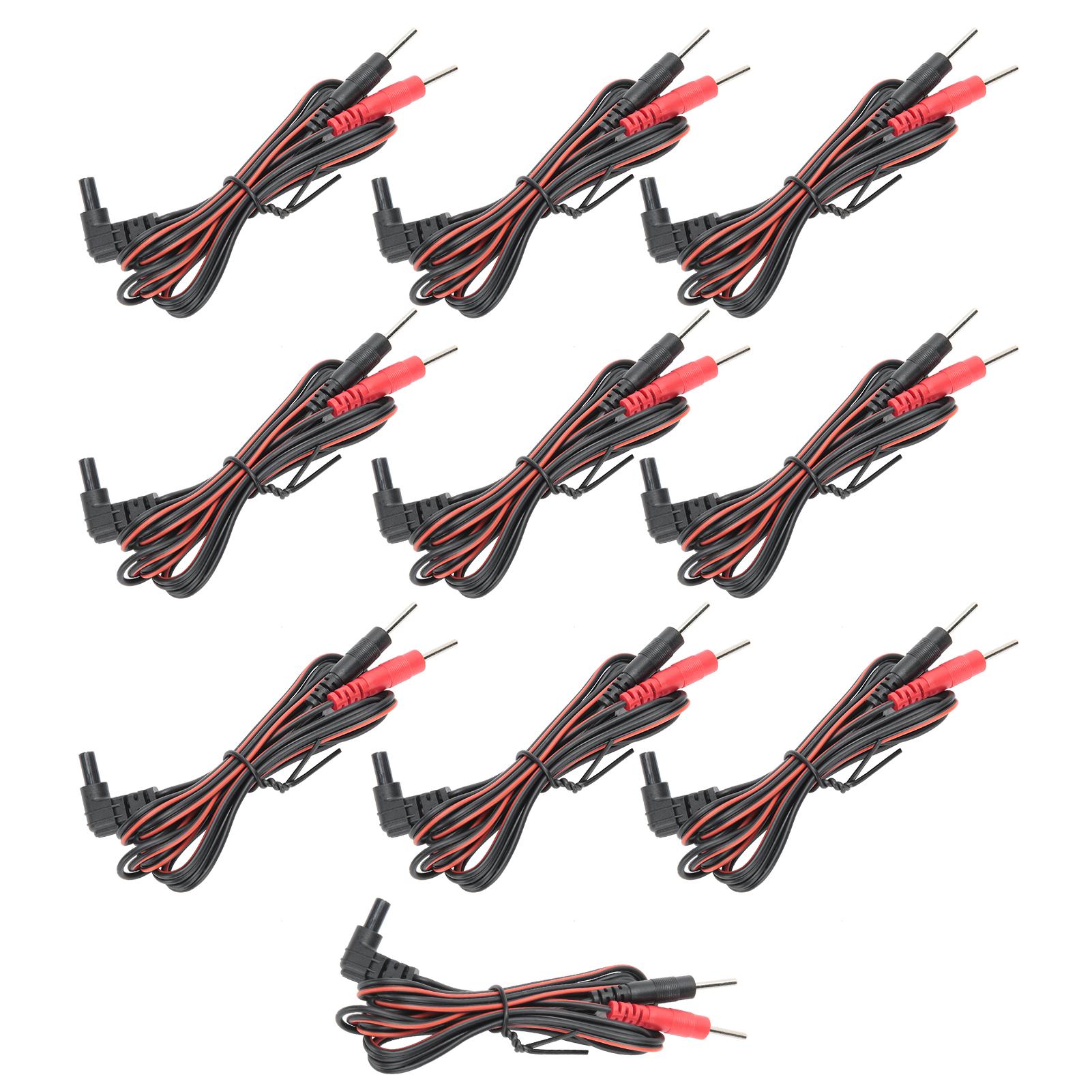 

10pcs bag 2.35mm 1.2m 2‑In‑1 Pin Type Electrode Lead Wires Cable for TENS Unit Physiotherapy
