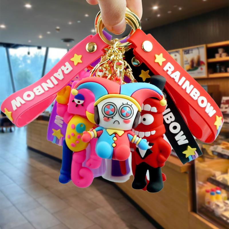 Klíčenka Magický Digitální Cirkus Barevný Kreslený Gumový Přívěsek na Tašku Roztomilé Doplňky