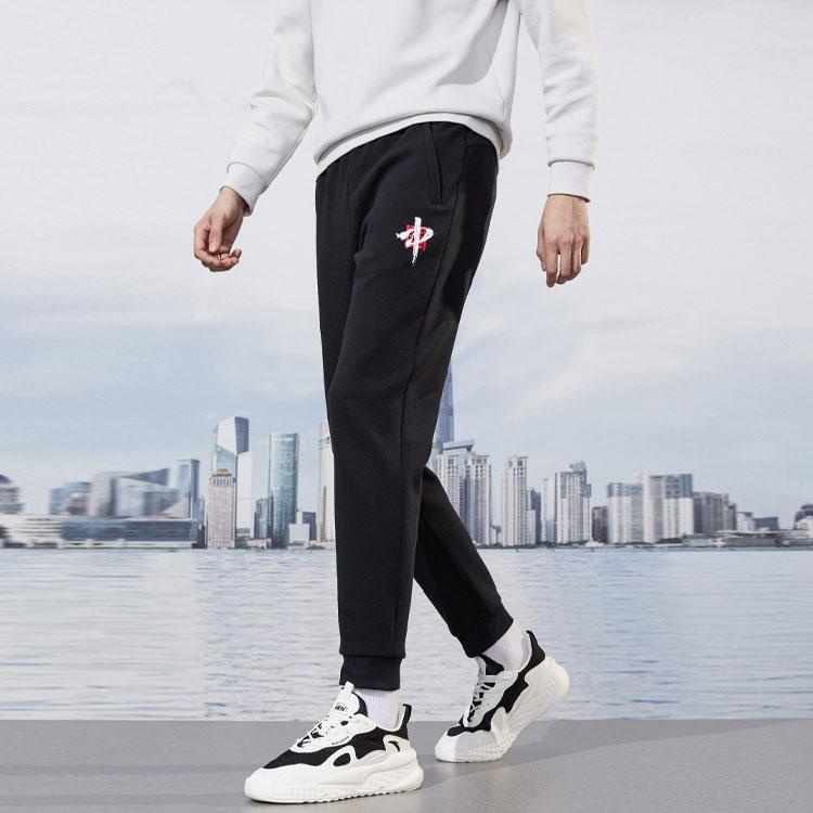 Anta Variety Training Collection Knitted Sweatpants Men's Black Thickened Cuffed Pants 952137749-5