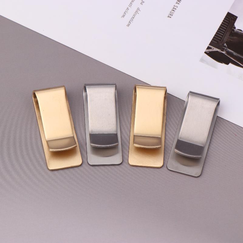 Acero Inoxidable Delgado Bolsillo Diseño Hombre Billetera con Clip para Billetes Efectivo Identificación Tarjeta de Crédito Negocios Soporte para Dólares Latón Pinza para Billetes