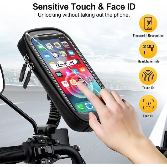 Support Smartphone Moto - ENONEO - Étanche - Rotation 360° - Compatible Jusqu'à 6,7 Pouces