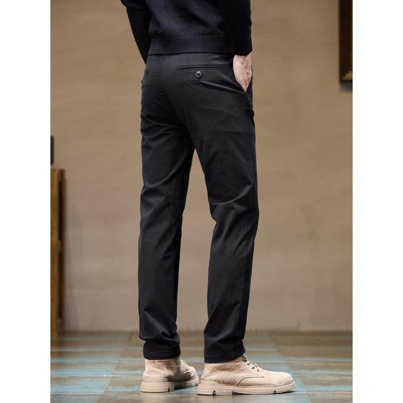 Surplus British Style Business Casual Pants for Men, Spring and Autumn Season, Pure Cotton Straight-Leg Long Pants, Slim Fit, Versatile Cropped Pants