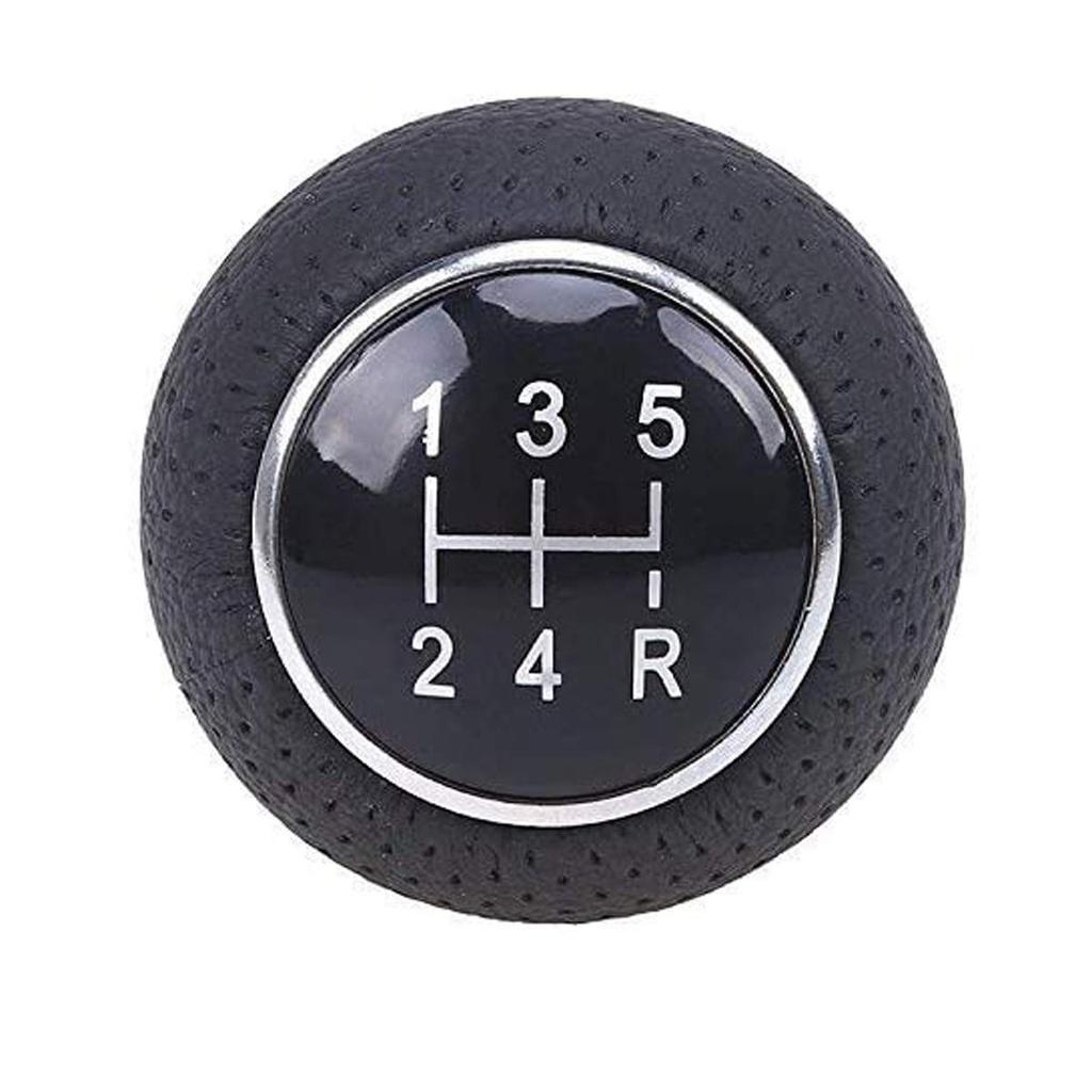 Szmsmy Universal Black Leather 5 Speed Car Manual Gear Stick Shifter Shift Knob Lever