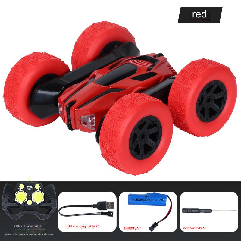 

Крутий трюковий автомобіль з дистанційним керуванням, 2,4 ГГц, бездротовий, двосторонній, обертається, дріфт червоний