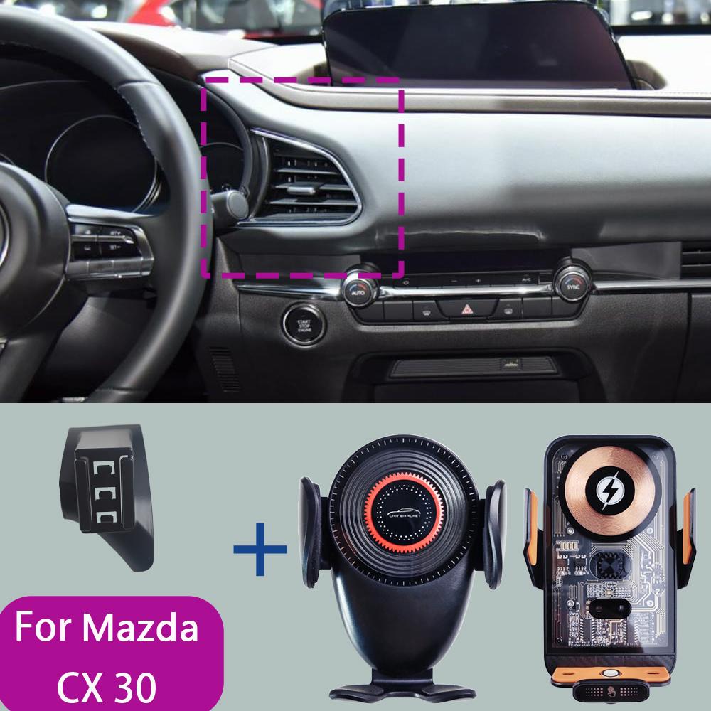 Pour Mazda CX-30 CX 30 CX30 2020-2023 Support de téléphone de voiture Chargeur sans fil Support spécial pour téléphone portable Base de support fixe Accessoires ujcdg07