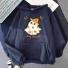 Not Too Spooky Very Demure Hoodies Cartoon Halloween Print Sweatshirt Ghost Print Top Men Women Clothes Long Sleeved Top