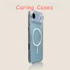 For iPhone 17 Pro Max Case Blue Macaron MagSafe Matte Clear Shockproof Minimalist Unisex Compatible with iPhone 16 15 14