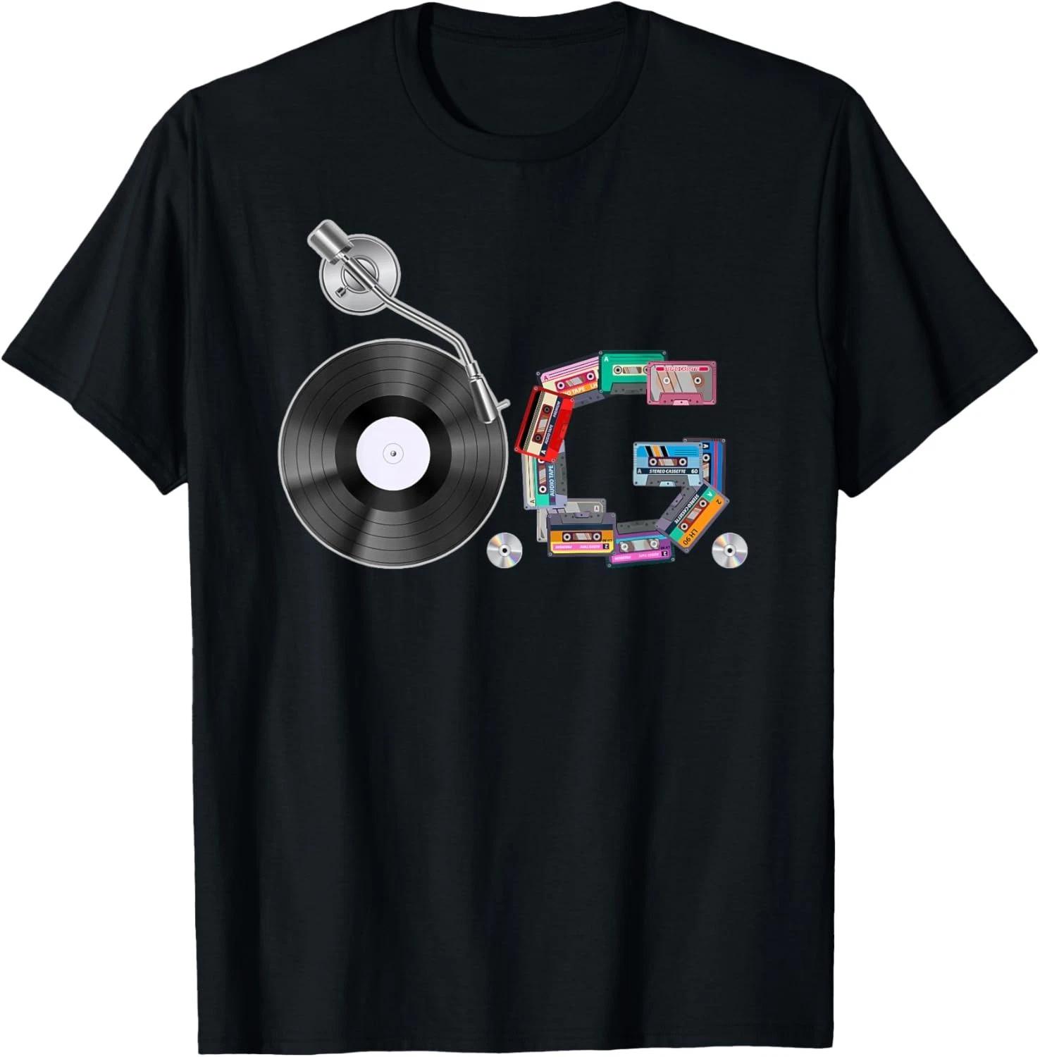 Old School OG Hip Hop Head Vinyl_ CDs_ Tapes 80s 90s Retro T- Shirt M