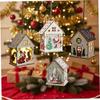 Colorful Christmas LED Light Wooden House Cute Luminous Cabin Wooden Luminous Huts  Kids Gifts