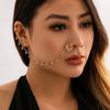 Ingemark Trendiger Geometrischer Perlenanhänger Nasenclip Ring Mit Ohrring Damen Ohne Piercing Metall Körperkette Schmuck Tänzer Zubehör