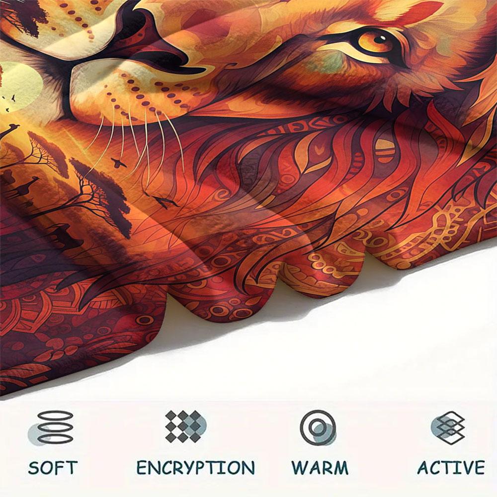 1Pc Grasslandanimals Print Flannel Blanket, High quality Comfortable for All Seasons, Home Decor, Warmth and Comfort, Perfect for Christmas Gifts