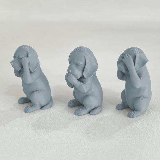 3D-gedruckte Katzenfigur Kätzchen Hören Sprechen Sehen Kein Böses Statue Miniatur Katzenornament Geschenk für Katzenliebhaber zur Schreibtisch-, Regal-, Schrankdekoration