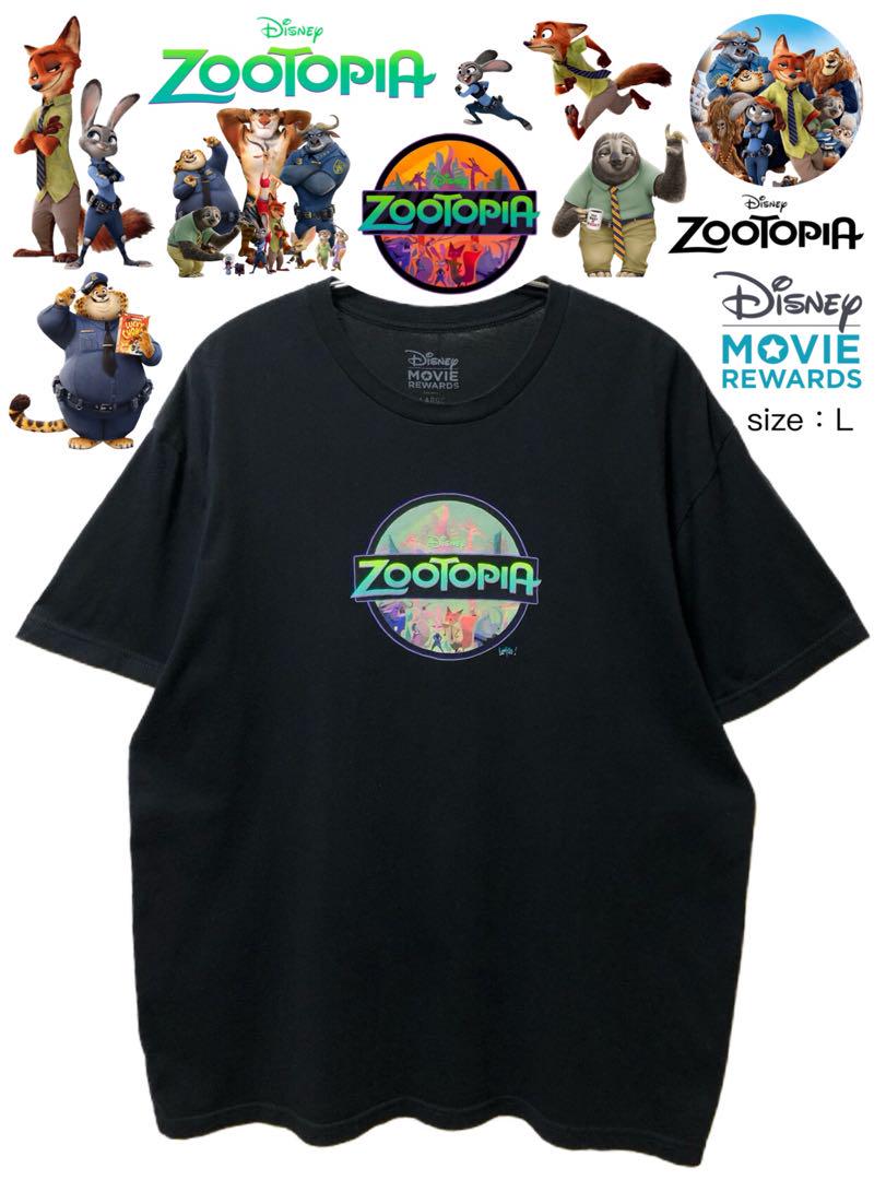 

[USED] ZOOTOPIA T-shirt, size L, black, vintage USA clothing