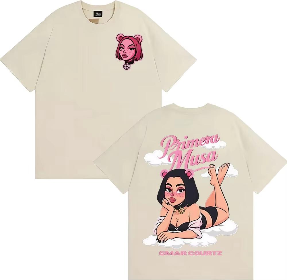 Omar Courtz Primera Musa 2025 Tour Merch Tee Shirt Men Women Couples Fashion Aesthetic T-shirt Casual Comfort Oversized T Shirts