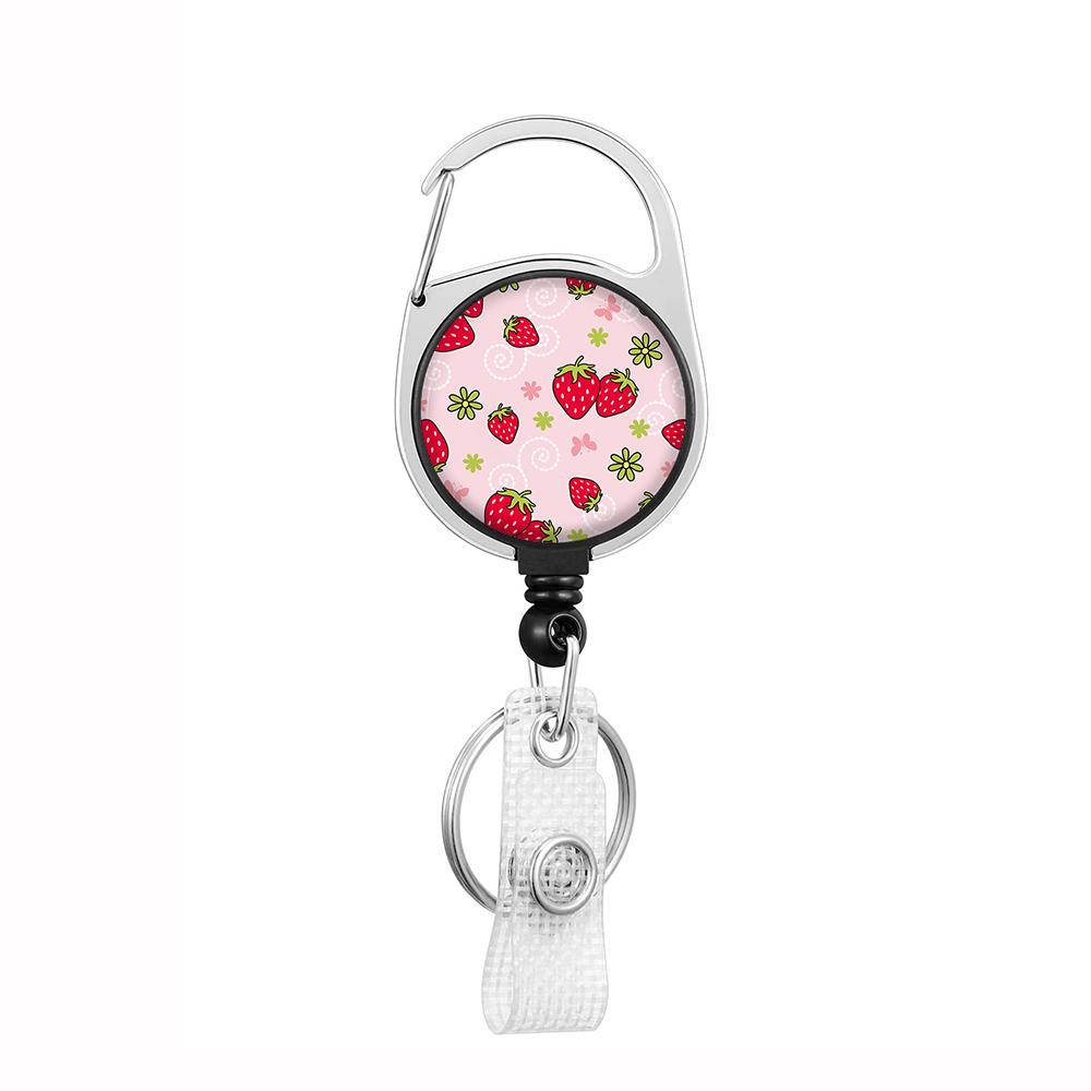 Plant Flowers Clip Lanyards ID Badge Holder Porta Credencial Lanyards Keychain Badge Reel Nurse Retractable Wholesale