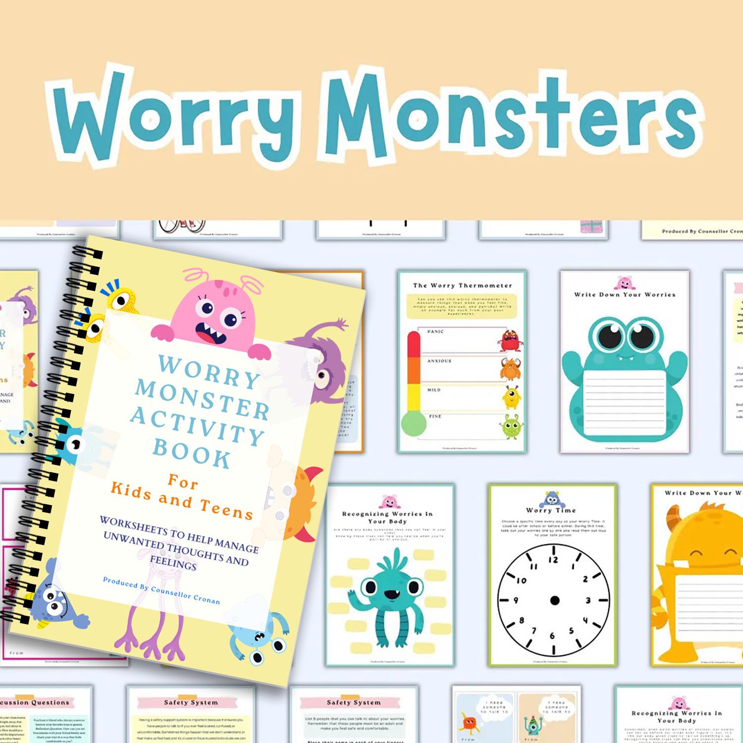 Cross-Border Spot Sale: Worry Monster Anxiety Workbook for Children & Teens Other