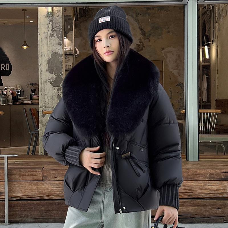 Winter New Big Fur Collar Short Fashion Padded Jacket Loose Thickened Padded Jacket