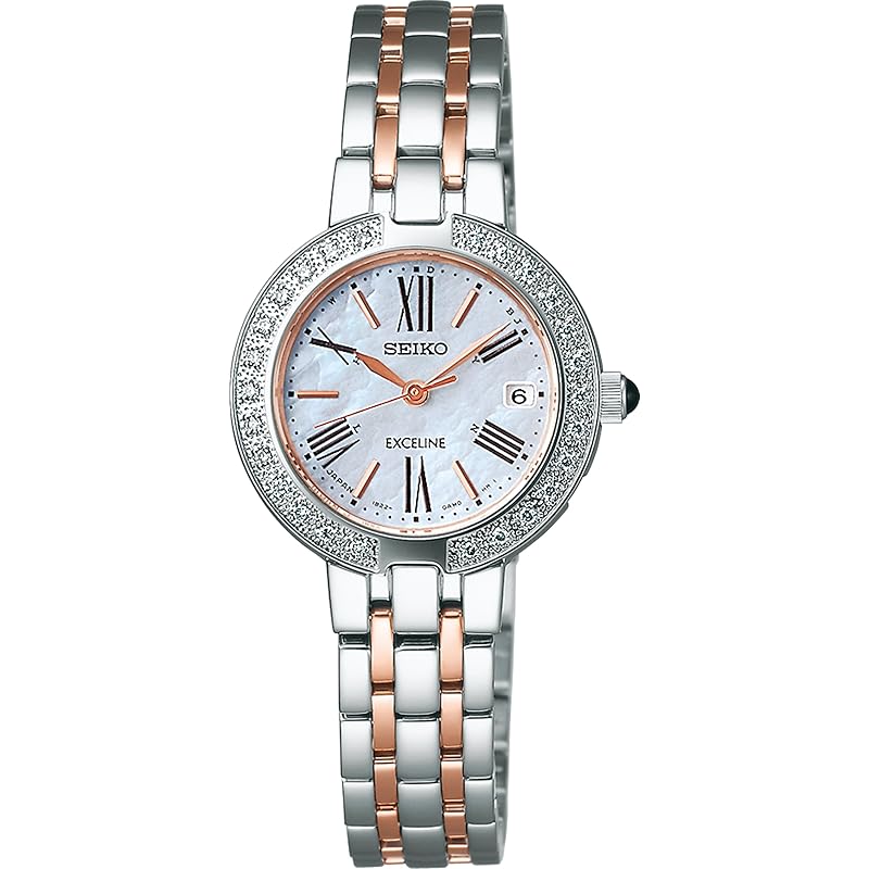 

[Seiko Watch] watch Excelline curved sapphire glass super clear coating Solar radio wave correction SWCW008 ladies silver