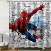 1pc Marvel shower curtain Spider-Man Shower Curtain, Printed Pattern Bathroom Set, Bathroom Decorative Shower Curtain with Hoo