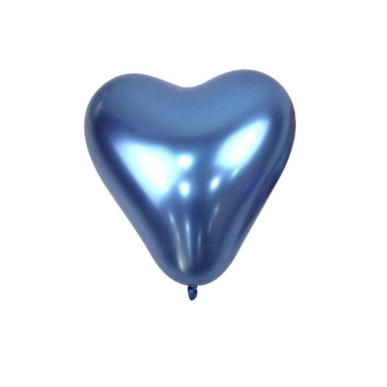 Valentine‘s Day Balloons Metallic Gold Heart Chrome Balloons for Wedding Party Decor Thickened Latex Balloon Set