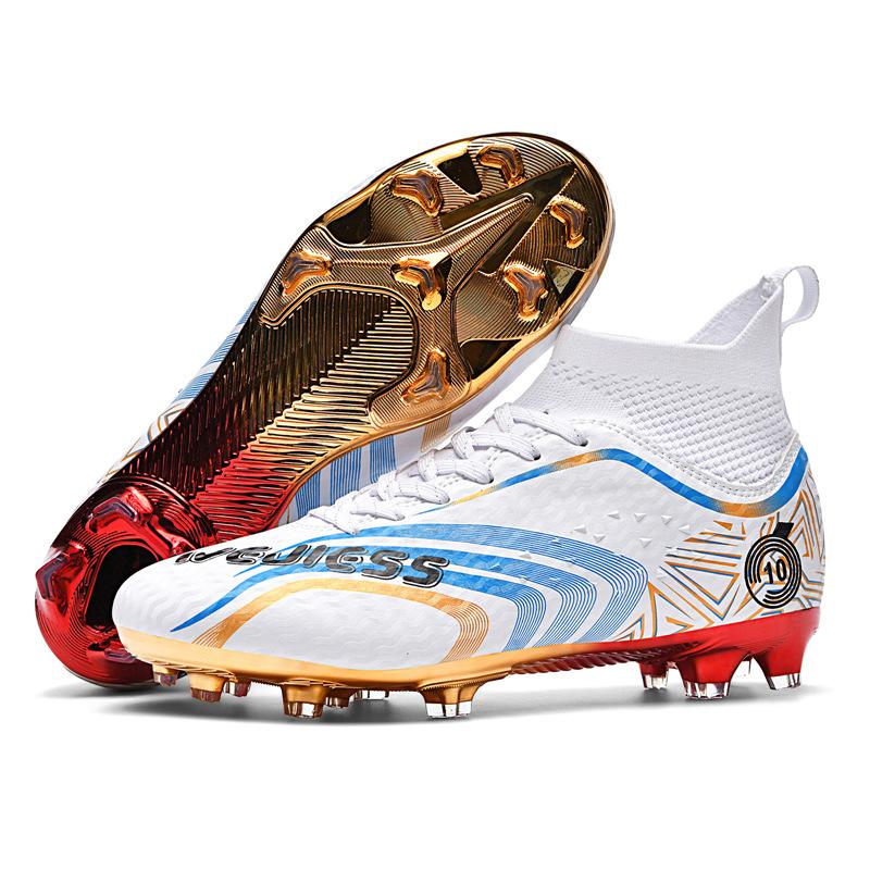 New FGTF Children's Men's Students Breathable High Top Long Short Nails Football Shoes Teens