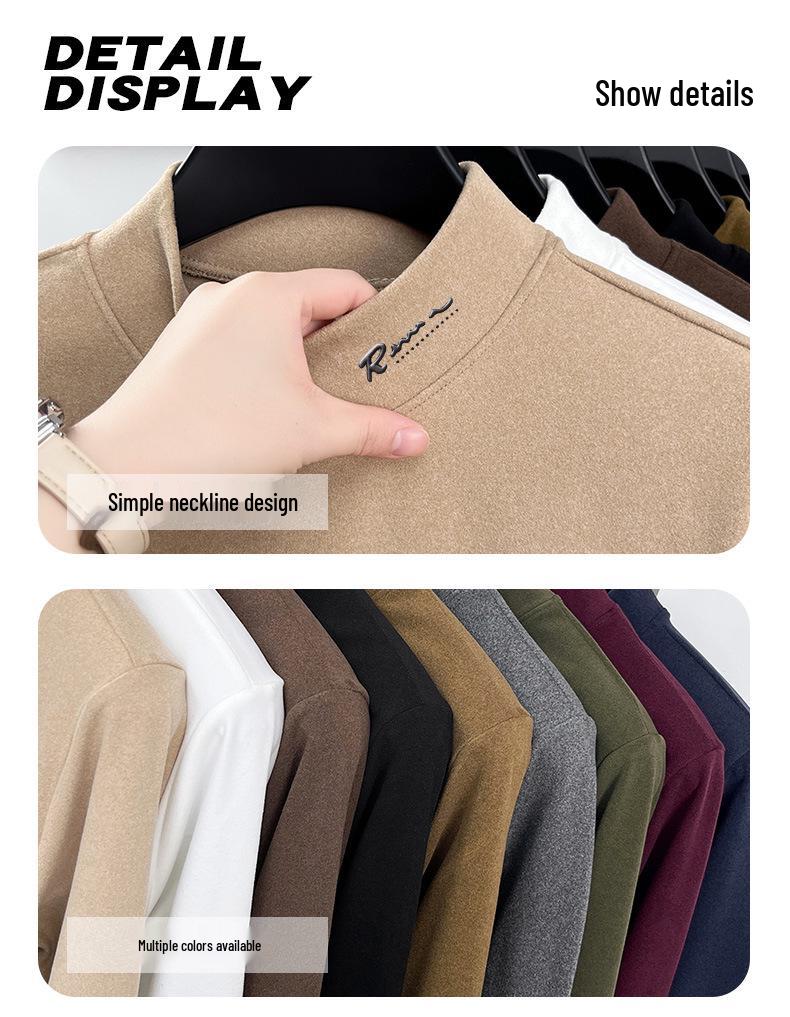 Men's Thermal Half-High Collar Thick Hoodie