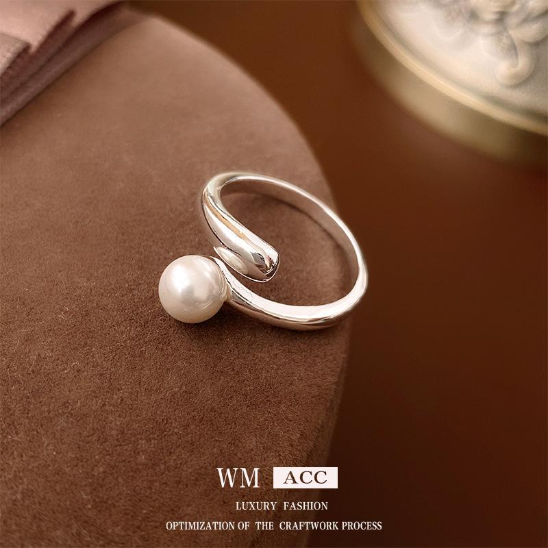 

Кольцо с жемчугом в стиле барокко, модный, простой и универсальный дизайн, кольцо на указательный палец, легкая роскошь, ощущение высокого класса, аксессуар ручной работы